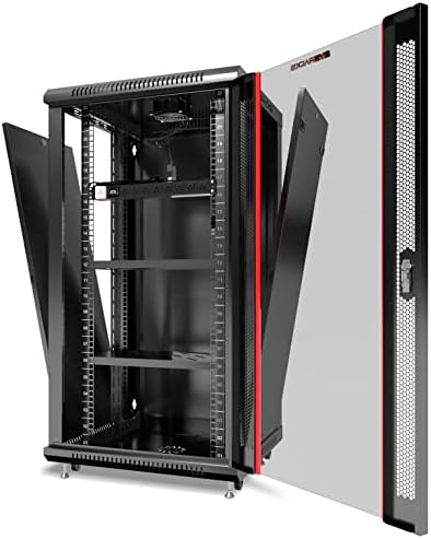 Sysracks 22U Wall Rack Mount Server 19" Deep Network Cabinet, Server Rack with Fan, Removable Side Panels, Locking Glass Door 24" Computer Cabinet Enclosure Network Rack Case 22.600 - Image 5