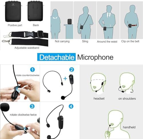 WinBridge Voice Amplifier with Bluetooth, Portable Speaker and Microphone - Image 6