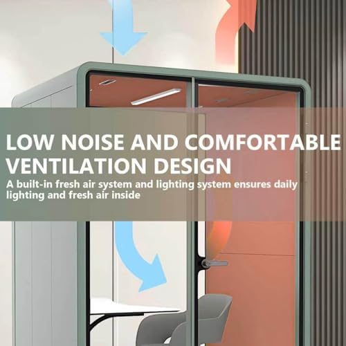 Office Sound Booth with Audio Privacy - Indoor Privacy Sound Isolation Booth with Magnetic Lock Sliding Glass Door,Lighting,Socket, Modern Soundproof Room for Meeting (62.99IN) - Image 5