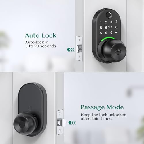 Keypad Smart Door Knob Lock, Yamiry Fingerprint Keyless Entry Handle Lock - Image 4