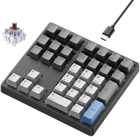 Kisnt KN34 Mechanical Numpad, Full-Function for Heavy Excel Financial by Kisnt