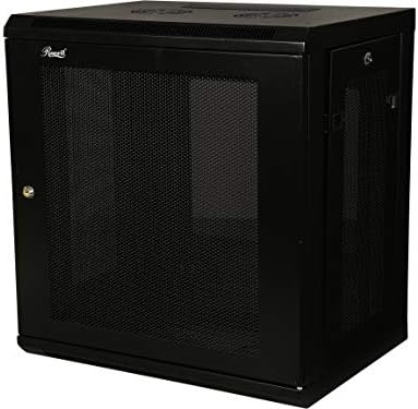 Rosewill 12U 19" Wall Mount Rack Cabinet Enclosure, with 3 Side Locking Mesh Door 16.5" Deep, Switch-Depth, Black - RSWM-12U002 by RosewillInc