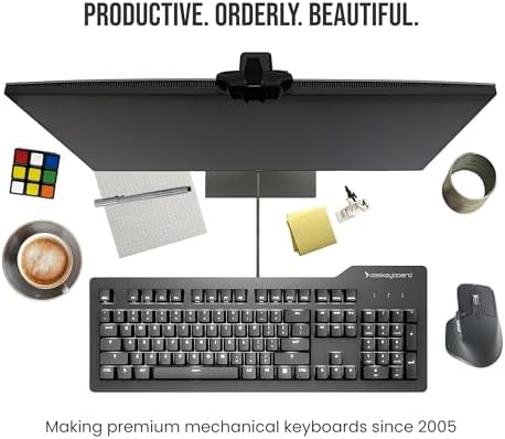 Das Keyboard Prime 13 Mark II Backlit Wired Mechanical Keyboard, Cherry MX2A Silent Red Mechanical Switches, Clean White LED Backlit Keys, USB Pass-Through, Aluminum Top Panel (104 Keys, Black) - Image 7