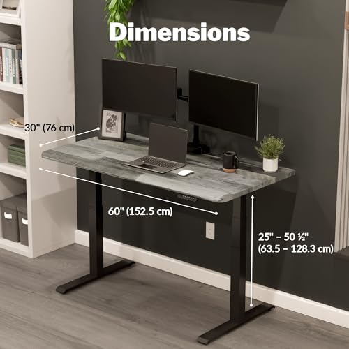 Vari ComfortEdge Electric Standing Desk – 60x30 – Driftwood/Black - Image 2