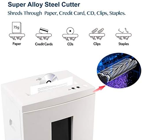 WOLVERINE SD9112 P5 Micro Cut Paper Shredder,10 Sheet,60Min,6 Gal, White - Image 4