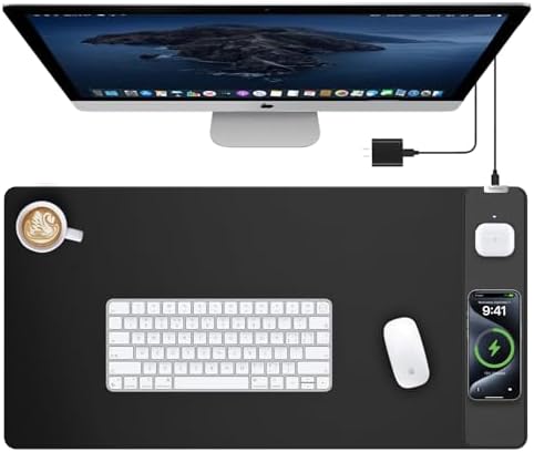 TopMade Mouse Pad with 15W Wireless Charging, Classic Black Desk Mat by TopmadeProduct-Ordernow