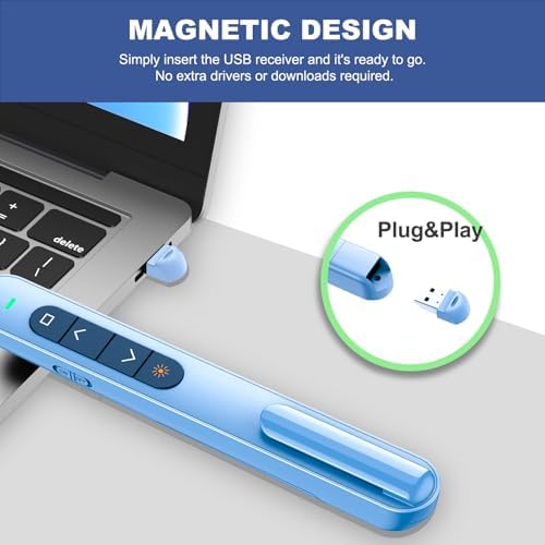 QUI Presentation Clicker with Volume Control, Wireless Presenter Remote - Image 4