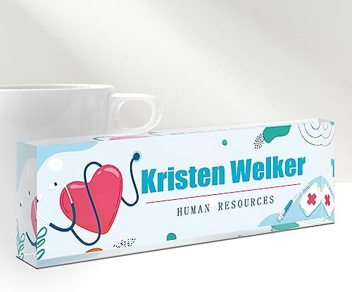 Gowellly Office Desk Name Plate Personalized - Custom Nurses Week Gifts Bulk 2025 - Nurse Appreciation Gifts - Nurse Practitioner Gifts for Women (Nurse Gifts) by Gowelly