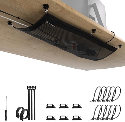 Cable Management net - Under Desk Cable Management Tray - Cable net - Wire Management Under Desk - Cord Organizer by UltimateSetup