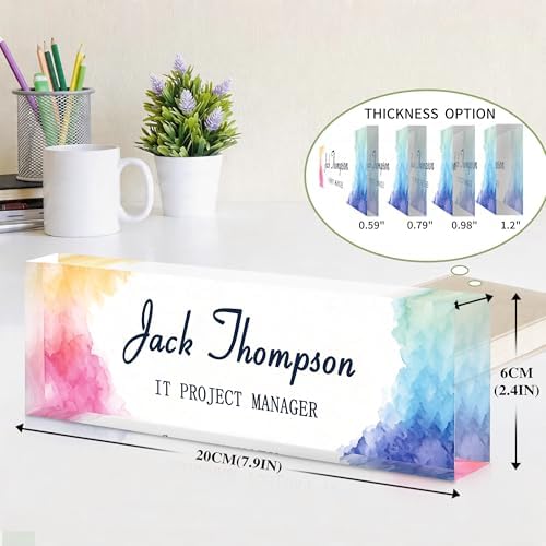 Custom Name Plate for Desk, Acrylic Desk Name Plate Personalized, Employee Appreciation Gifts, Office Desk Accessories for Women Men Teacher Nurse, Coworker Gifts for Manager Assistant (Sunrose) - Image 4