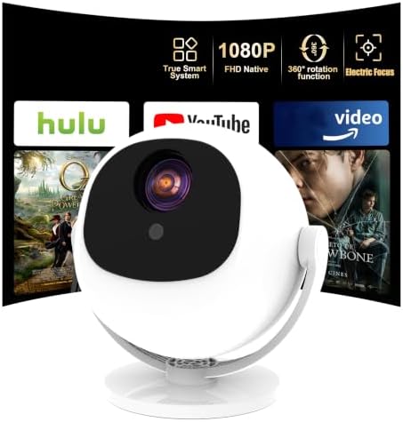 1080P Projector, 400 Lumens Brightness Indoor Outdoor Portable Projector, Cinema Quality Viewing for Home Entertainment by Unknown