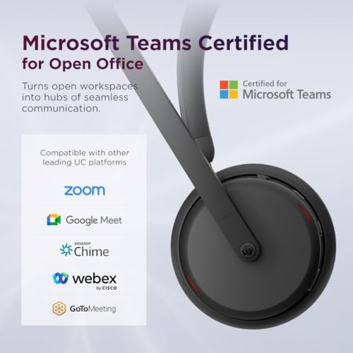 Lenovo Dual Mode Wireless ANC Headset 6550 with USB-A Receiver – Microsoft Teams Certified, Hybrid Active Noise Cancellation, Bluetooth Dual Connectivity, Long Battery Life, Business Headset, Black - Image 3