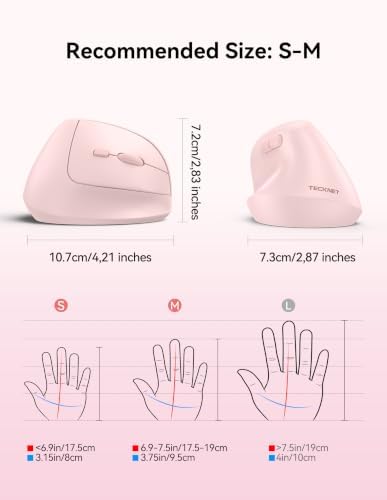 TECKNET Ergonomic Mouse, BT5.3/2.4G, Silent Wireless Vertical, Rechargeable - Image 6
