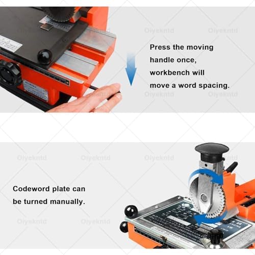 Metal Nameplate Carving Tool, Sign Engraving Machine Printer Small Desktop Semi-Automatic Marking Machine, Dog Tag ID Card Label Embosser 3mm - Image 6