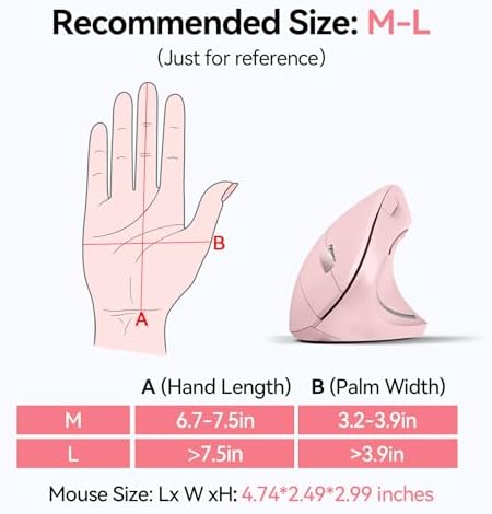 TECKNET Ergonomic Mouse, 4800 DPI Wireless Bluetooth Vertical, 3-Device - Image 4