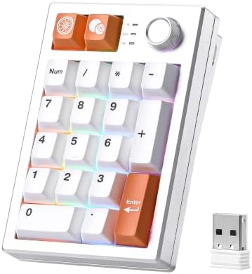 YUNZII AL21 Aluminum Wireless Number Pad (Silver, Cocoa Cream V2 Switch) by YUNZIIMECHANICALKEYBOARD