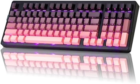 ZORNHER ZH980 Mechanical Keyboard Wireless,95% Pink Creamy Keyboard with Number Pad,Gaming Keyboard with Number Pad,Lighted Up PBT Keycaps,Creamy Sounding Linear Switches,Full Size by Zornher