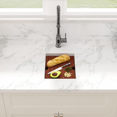 Sarlai 12 Black Bar Sink 12 x 15 Inch Undermount Workstation Bar Prep Sinks - Image 3