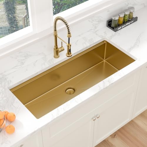 Sarlai 45 Gold Undermount Kitchen Sink 45x19 Inch Workstation Large Sinks - Image 3