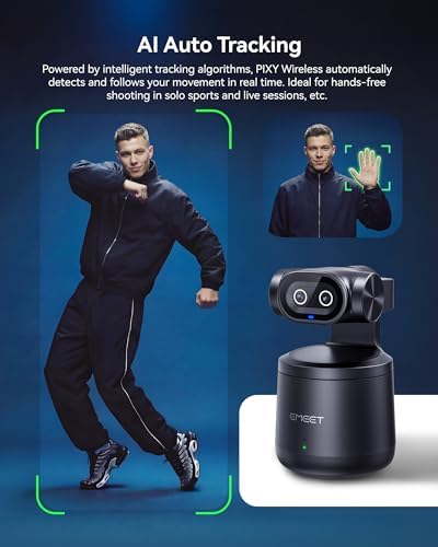 EMEET PIXY Wireless 4K Dual-Lens AI Tracking PTZ Streaming Camera with 1/2.55" Sensor, Gesture Control, Multi-Camera Live & Built-in 48kHz Mic, HDR, Live Streaming for YouTube, Facebook, Twitch - Image 4