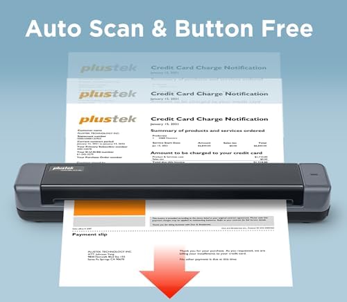 Plustek Mobile Scanner S410 Plus - Portable Sheet-Fed Document Scanner - for Windows 7 / 8 / 10 / 11, Featuring Button-Free Scanning with Included OCR Software - Image 3