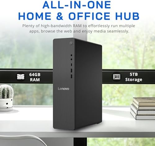 Lenovo IdeaCentre Business Tower Desktop, Intel Core Ultra 7 265, 64GB DDR5, 5TB Storage (4TB SSD+ 1TB Docking Station Set), Copilot AI, Wi-Fi 6E, RJ-45, Wired Keyboard & Mouse, Windows 11 Pro, Gray - Image 3