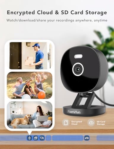 2K Wired Security Camera, Indoor/Outdoor for Home, Pet, Baby, Nanny, IP65 Waterproof Color Night Vision, White Light & Siren, Recording, Motion Detection, Works with Alexa,Pulg in, Black-4P - Image 4