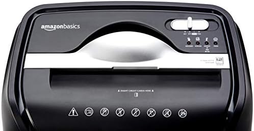 Amazon Basics 12 Sheet Cross Cut Paper and Credit Card Home Office Shredder with 4.8 Gallon Bin, Black - Image 2