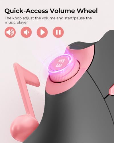 seenda MOU-302 Wireless Bluetooth Ergonomic Vertical Mouse with Volume Knob - Image 5