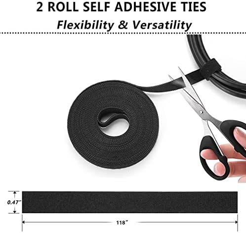 Cord Management Organizer Kit 4 Cable Sleeve split 192PCS Cable Management (Pack of 2) - Image 6