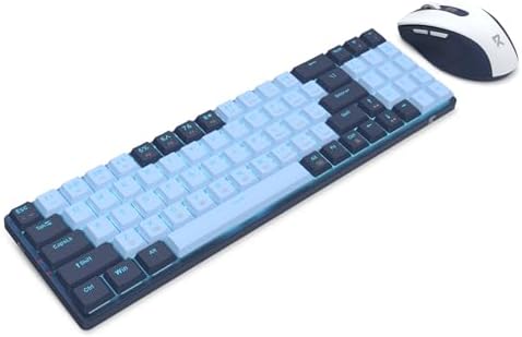 Redragon BS8773 Wireless Keyboard and Mouse Combo, 78 Keys 2.4Ghz Wireless Low-Profile Mechanical Red Switch Keyboard w/Slim Compact Design & Single Blue Backlit, Comfort Grip 2400 DPI Max Mouse - Image 2