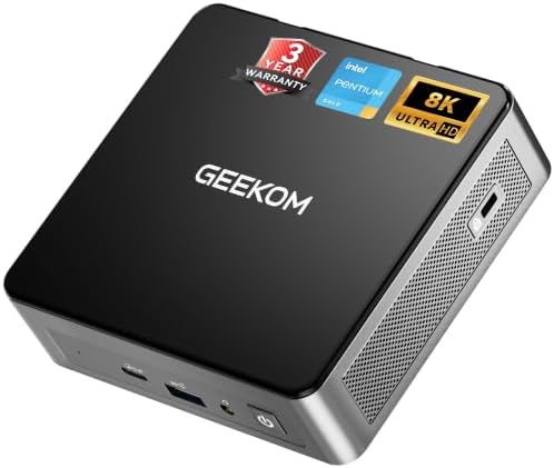 GEEKOM Air12 Business Mini PC, Intel N100(Beats N95), 16GB RAM 512GB SSD, Up to 64GB RAM, Low Power Desktop for Home&Office, 6 USB Ports |4K UHD Graphics|3-Year Coverage by GEEKOM