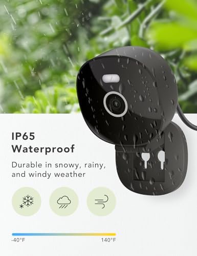 2K Wired Security Camera, Indoor/Outdoor for Home, Pet, Baby, Nanny, IP65 Waterproof Color Night Vision, White Light & Siren, Recording, Motion Detection, Works with Alexa,Pulg in, Black-4P - Image 3
