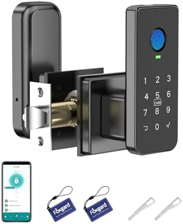 Foxgard Smart Fingerprint Door Lock, 5-in-1 Fingerprint Door Knob, Black by Foxgard