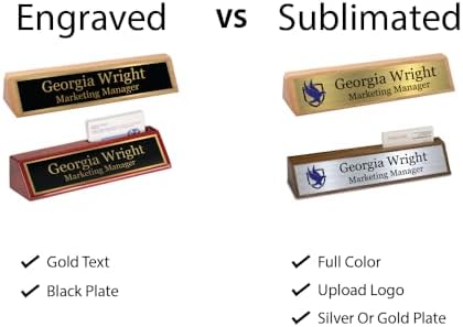 Gem Awards Custom Name Plate for Desk, Walnut Insert, 2x10 Inch - Image 3