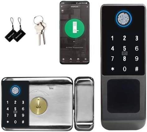EIYSIE WiFi Smart Gate Lock, Dual Side Fingerprint Lock, IP65 & App Control by EIYSIESmartDoorLock