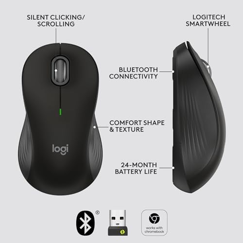 Logitech Signature M550 L Full Size Wireless Mouse Large Sized - Black - Image 6