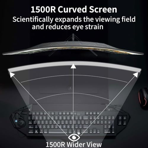 ZZA 32 Inch Curved Gaming Monitor 180Hz Computer Monitor FHD 1080p VA Panel - Image 3