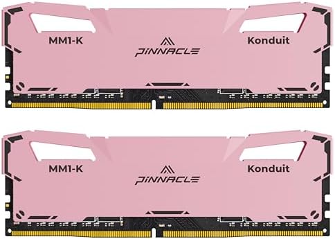 Timetec Pinnacle Konduit 32GB KIT(2x16GB) DDR4 3200MHz PC4-25600 CL16-18-18-38 XMP2.0 Overclocking 1.35V Compatible for AMD and Intel Desktop Gaming PC Memory Module RAM - Pink by Timetec
