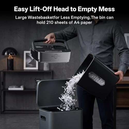 BONSEN Paper Shredder for Home Office P4 Cross Cut 10-Sheet Portable Handle - Image 6