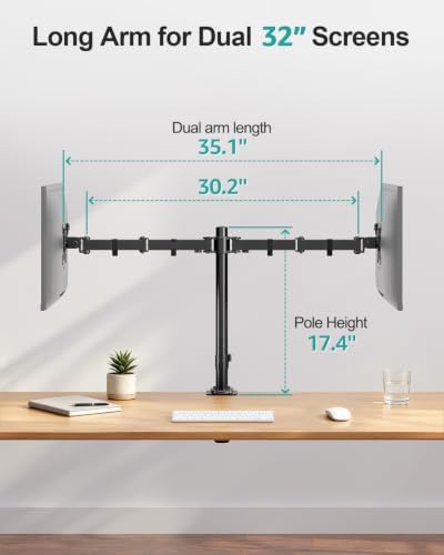 MOUNT PRO Dual Monitor Mount Fits 13-32" Screens, Up to 17.6lbs Per Arm - Image 5