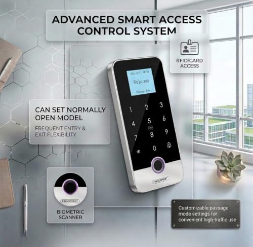 Tuya APP Smart Fingerprint Access Control Kit Features a 4-in-1 Unlocking Function and Includes a Keyboard Controller, Power Adapter, 600-pound Magnetic Lock, Switch, and 10 13.56MHz RFID Key fobs. - Image 5