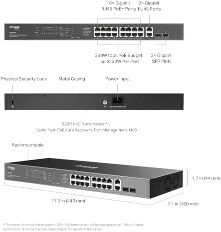 Omada ES220GMP, 16 Port Gigabit Easy Managed PoE Switch - Image 7