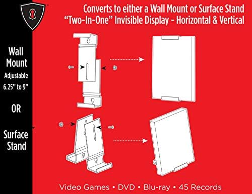 CollectorMount DVD Mount 3 Pack, Video Games, 45 Records and Blu-Rays, Shelf Stand or Wall Mount, Invisible, Adjustable - Image 6