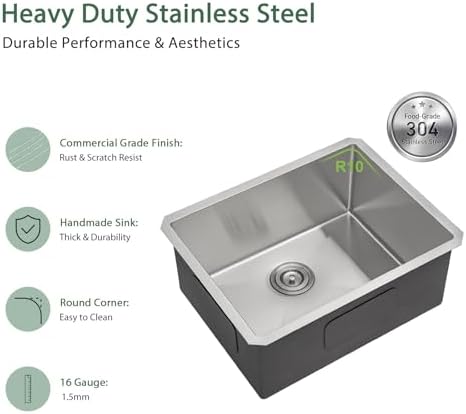 28 Inch Undermount Stainless Steel Kitchen Sink - Image 4