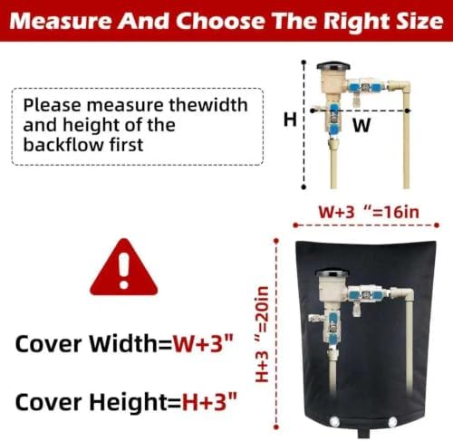 Backflow Preventer Cover, Pipe Freeze Insulation, 16" Wx20 H, Black - Image 2