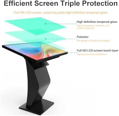 43 Inch Touch Screen Kiosk, 10pt PCAP Touch Screen Digital Signage, Plug&Play K-Style Indoor Digital Signage, Interactive LCD Display Signage, CMS/U-Disk Publish Content, Split Screen, Android 11 - Image 6