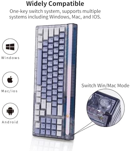 Newmen GM780 Gaming Keyboard,Wireless/Wired/Bluetooth Mechanical Keyboard - Image 7