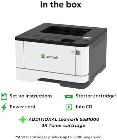 Lexmark MS431DN Monochrome Laser Printer with Black Toner Bundle - Image 4