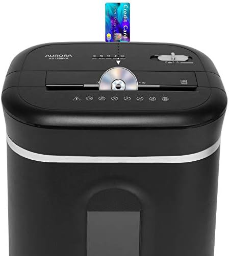 Aurora AU1800XA Anti-Jam 18-Sheet Crosscut Paper/CD and Credit Card Shredder/ 6-Gallon pullout Basket 30 Minutes Continuous Run Time - Image 2